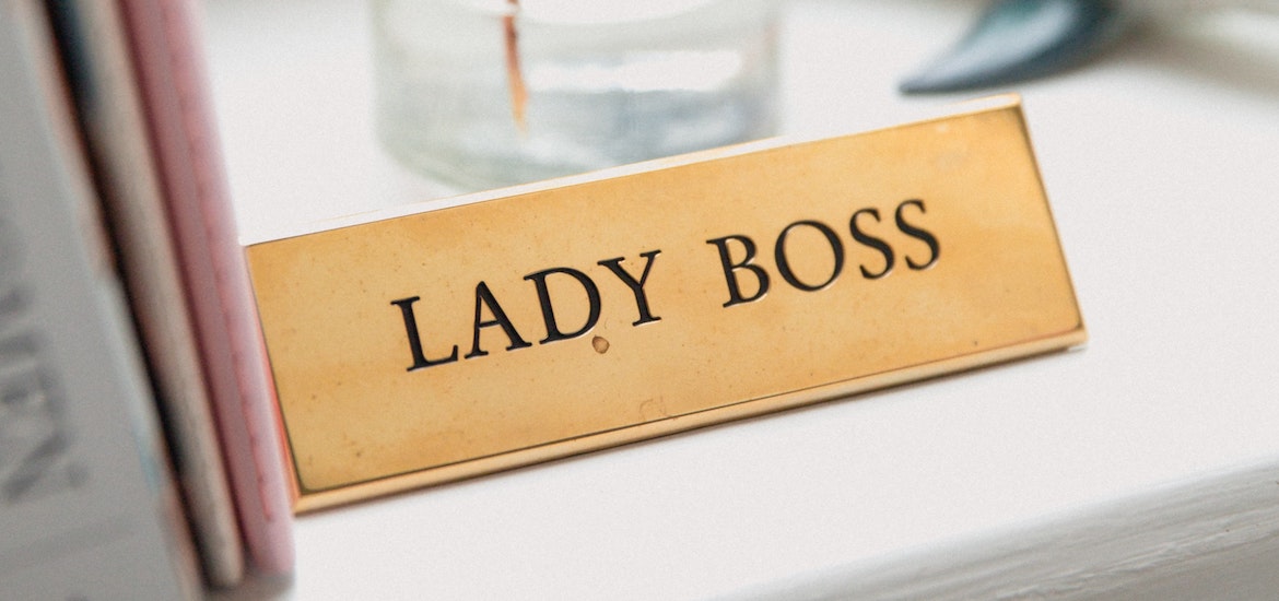 a lady boss sign