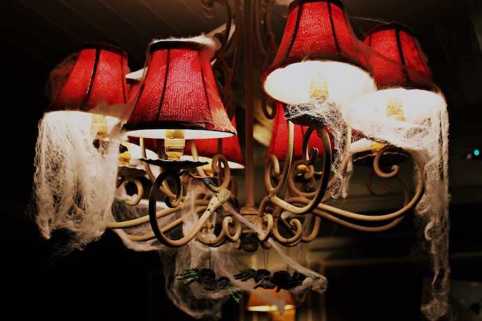 spooky decorated lamps